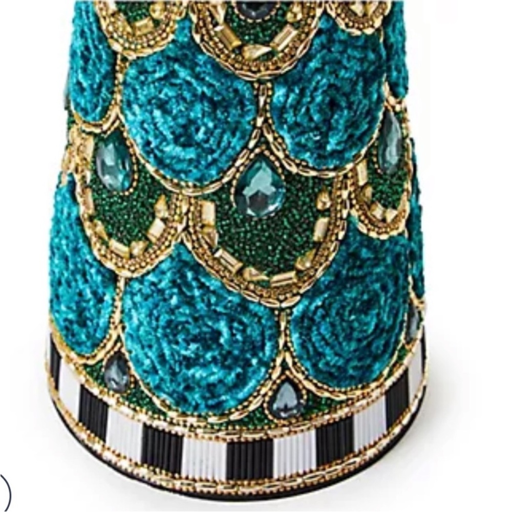 Mackenzie-Childs Emerald Luxe LARGE AND MEDIUM Beaded Cone Trees. New in Box. - Picture 5 of 16